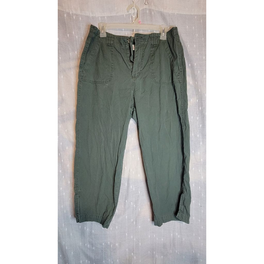 Women's White Stag Green Cotton Blend Capri Pants Size 12